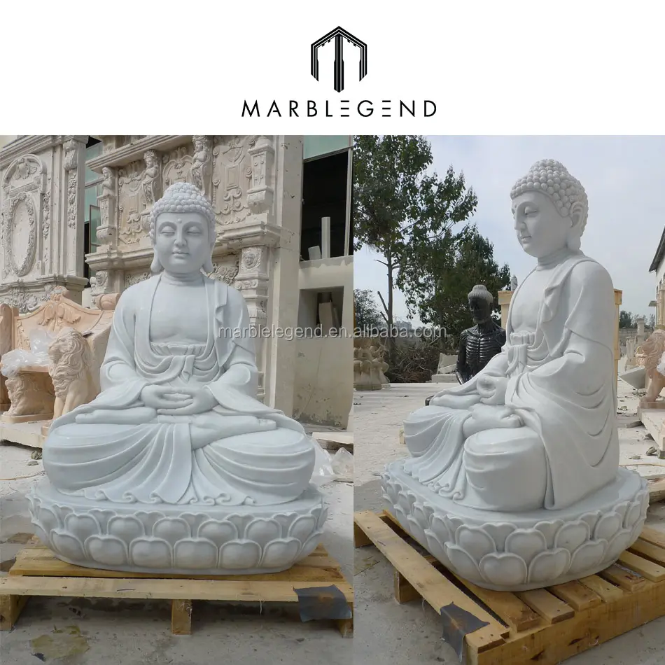 Estatua de Buda gigante sentado en mármol Natural, tallado y escultura de piedra
