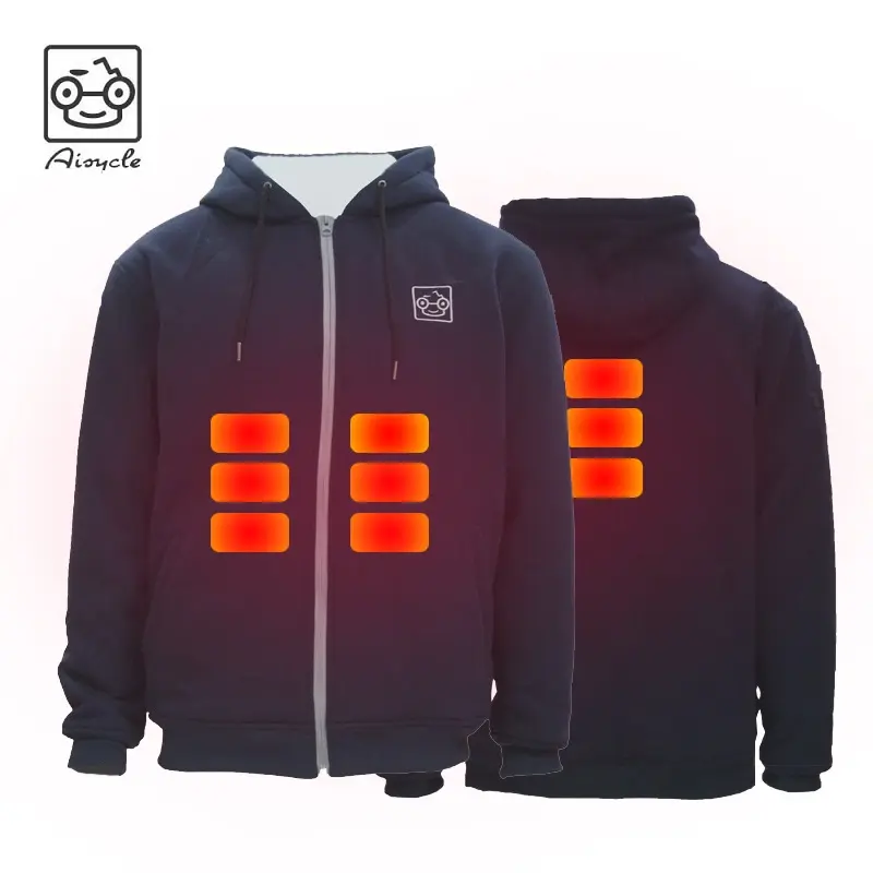 Isıtmalı Hoodie ceket kış şarj edilebilir pil enerjili polar pamuk kabuk Racer ceket kış için düzenli giyim uzunluğu