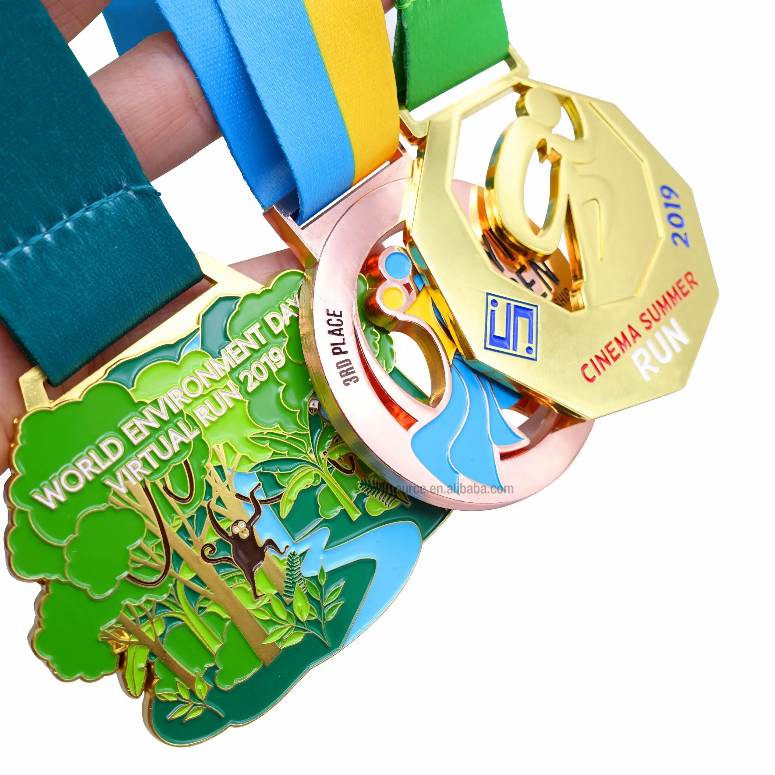 Medalla de metal de bronce personalizada, deportes, fútbol, natación, giratoria, Trofeo y medallas de china, Medalla personalizada, medallón de metal