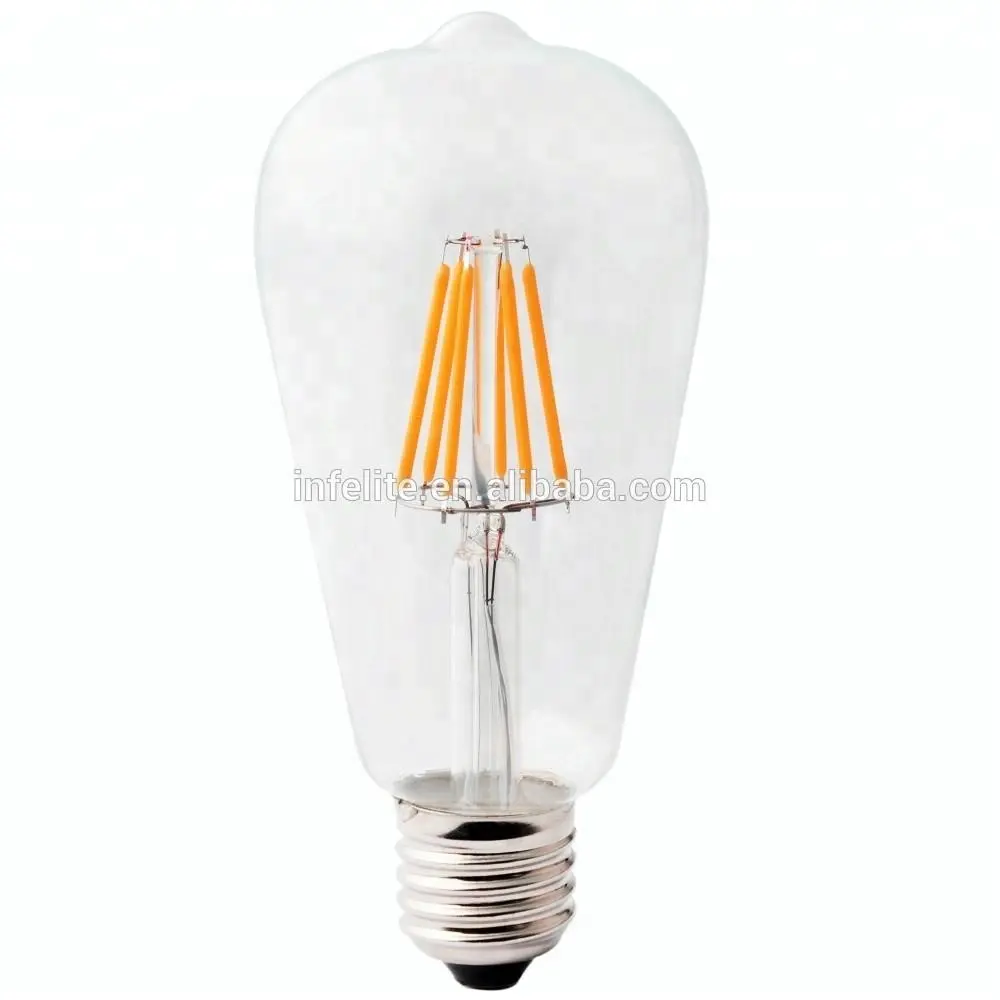 ST58 ST64 E27 Vintage Edison LED Filament Sphérique Tubulaire Ampoule ST64 8 Watts 2 W 4 W 6 W 8 W
