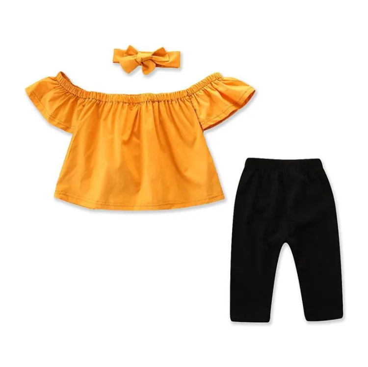WHS09 गर्मियों 2019 फैशन बच्चे बच्चों 2PCS कपड़े लड़कियों के कपड़े सेट के लिए थोक