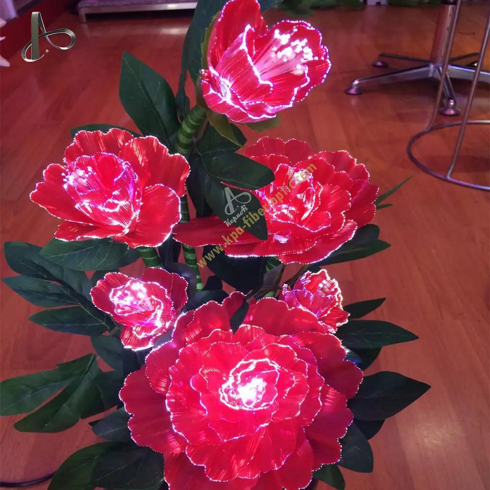 Chine Usine Artificielle Colorée Led Fibre Optique Fleur De Soie Fibre Optique Tissu Fleur