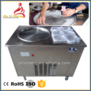 Double Pan <span class=keywords><strong>Instant</strong></span> Icecream Ice Roll Thái Lan Stir Fry Máy Làm Kem Chiên Máy Làm Kem Cuộn W/Topping Container - Product Image 4