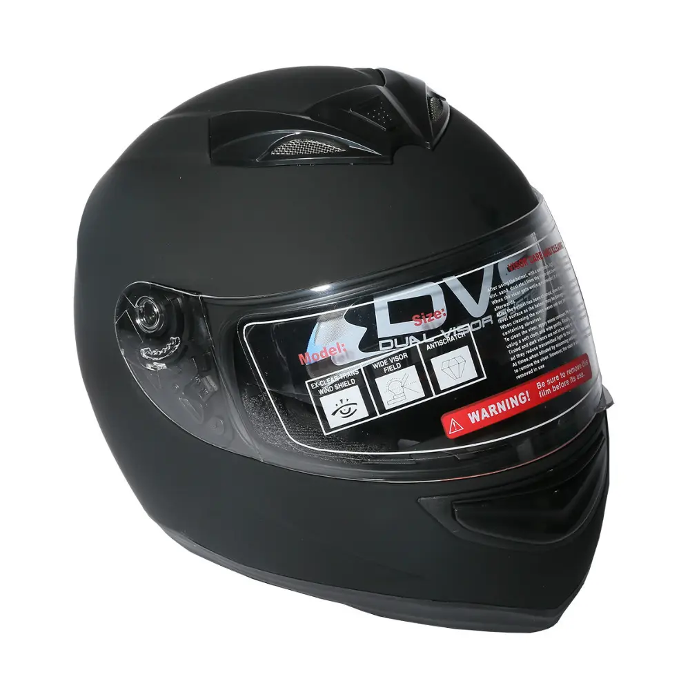 Nuevo doble visera negro mate de la calle deporte bicicleta cara completa casco de la motocicleta/M/L/XL