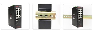 סופר מגבר מתח-12 V/24 V/48VDC קלט כוח, מתג Gigabit POE 4 יציאה תעשייתי מוקשח 4x10/100/1000 M TX