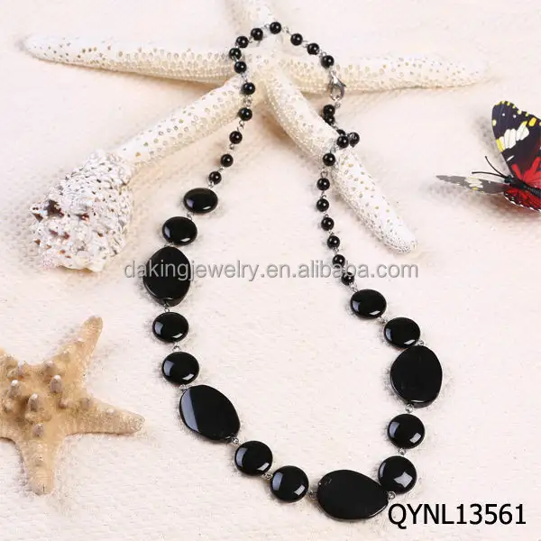 Single Color Energy Jewelry Black Stone Choker Necklace