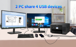 OEM 2 Computer teilen sich 4 USB-Geräte USB 2.0 Peripheral Switcher Box Hub USB-Schalter für Maus Tastatur Scanner Drucker PCs