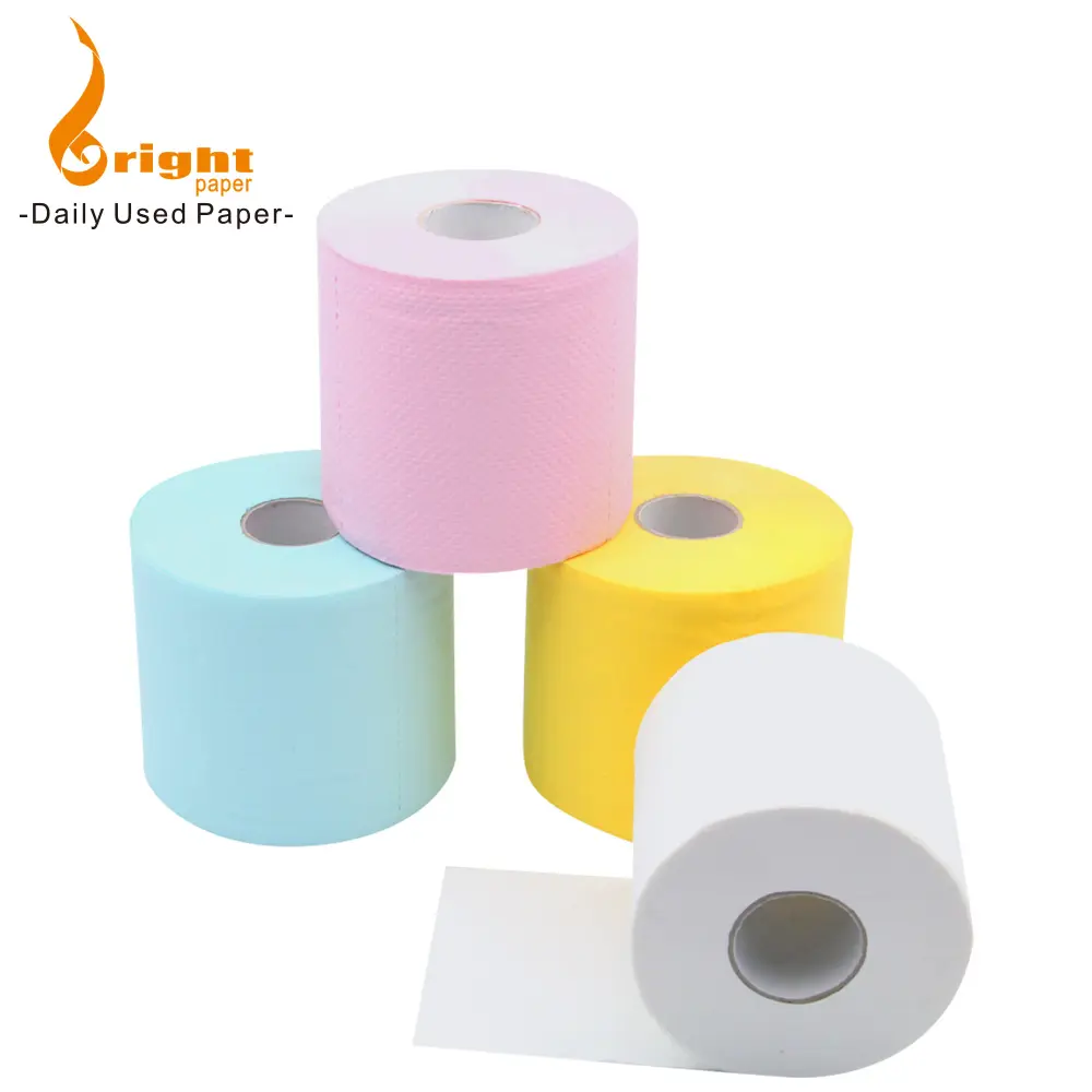 Rollo de papel higiénico personalizado, diseño de embalaje de tejido azul