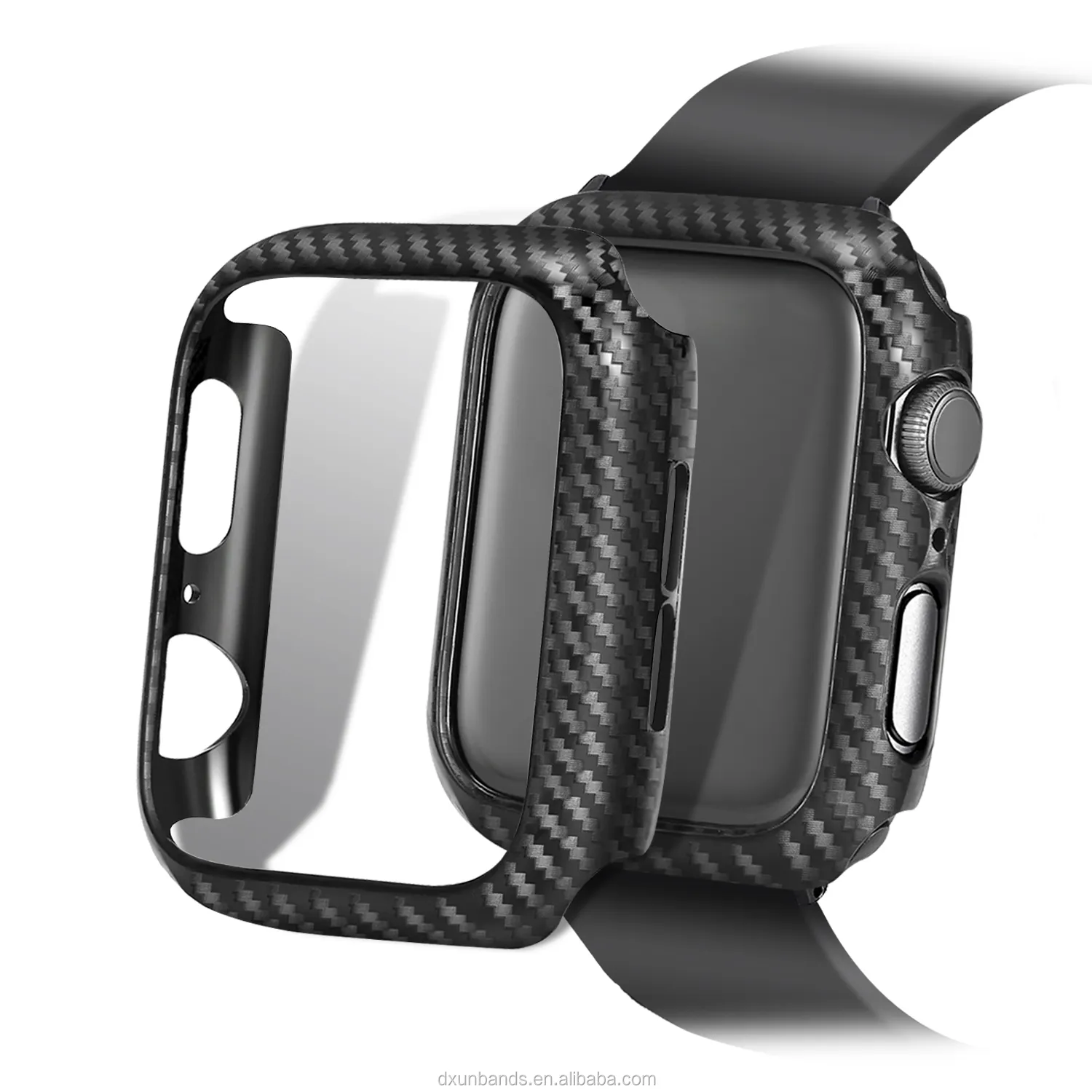 De Nieuwste Ontwerp Carbon Fiber Cover Beschermhoes Voor Apple Horloge Serie 4/3/2/1 44Mm 40mm 38Mm 42Mm Tpu Case