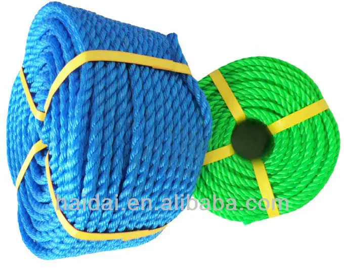 Venda superior 3 fio torcido azul corda de nylon