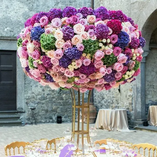 GIGA hochwertige 60cm lila Glaskugel Tisch lampe lila Hochzeit Herzstück und Blumen ständer Kristall