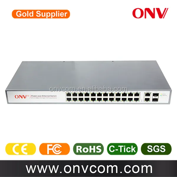 10/100เมตร24พอร์ตที่มีการจัดการaf power over ethernet switch (ONV-POE31024PF-M)