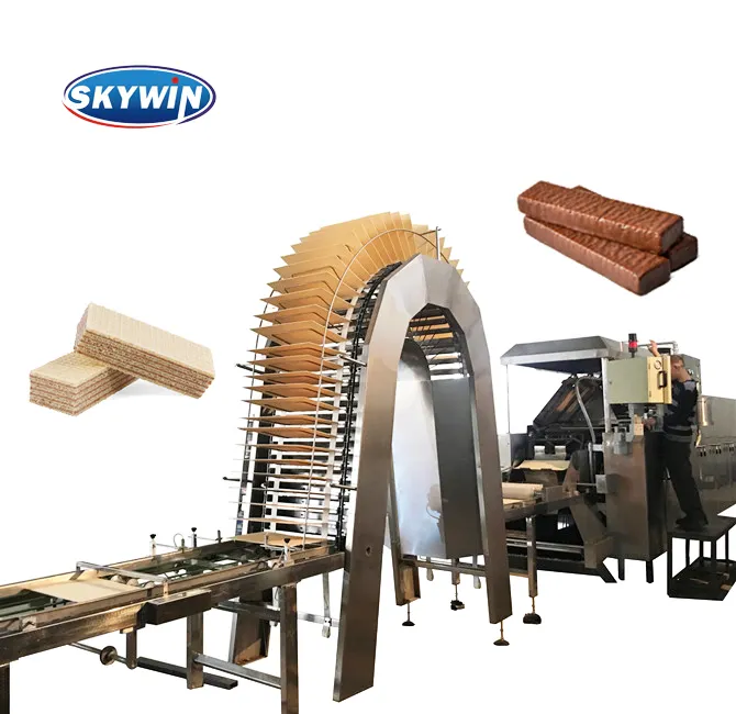 Skywin Fully Automatic 80Kg/hr Small Flat Wafer Biscuit Making Machine Production Line