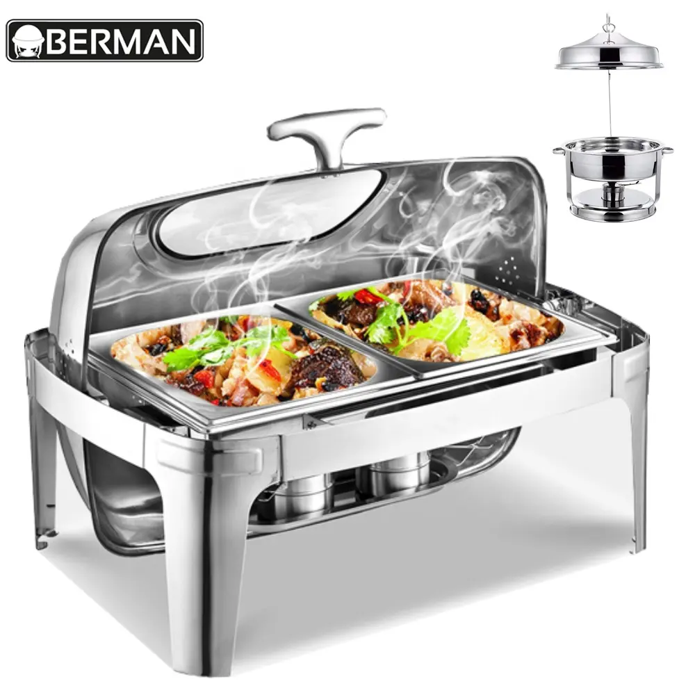 Hotel suppliers kitchen ceramic party food warmer used chafing dishes stainless steel buffet chafer for restaurant