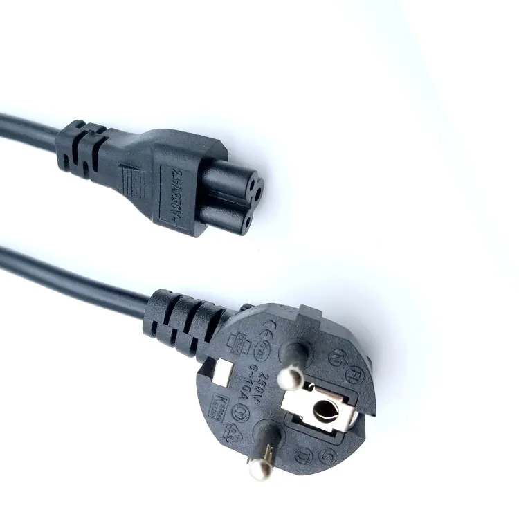 Factory free samples pvc jacket laptop power cord , eu standard 1.5m power cord
