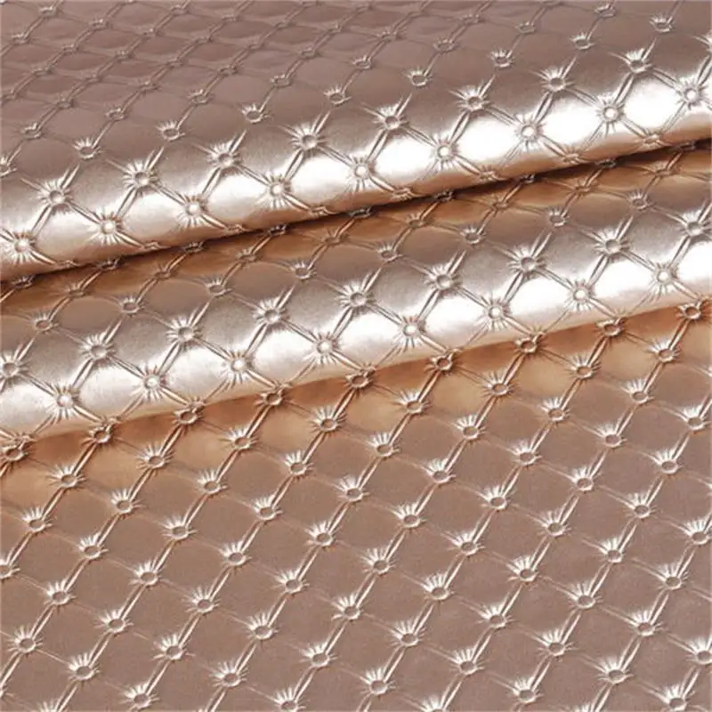 Fashion Fancy Shining Metallic Pu Synthetisch Leer Stijve Fancy Lederen Bekleding Sofa Stof Materiaal Voor Bedside Achtergrond