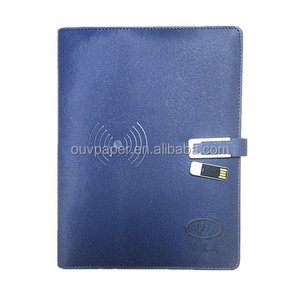OUV PU A5 Softcover Agenda Notebooks benutzer definiertes Leder <span class=keywords><strong>Notebook</strong></span> mit Power Bank und U-<span class=keywords><strong>Disk</strong></span>
