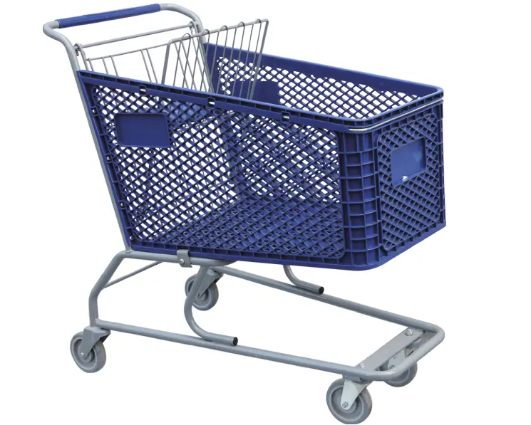 180L wholesale plastic basket shopping cart with baby seat