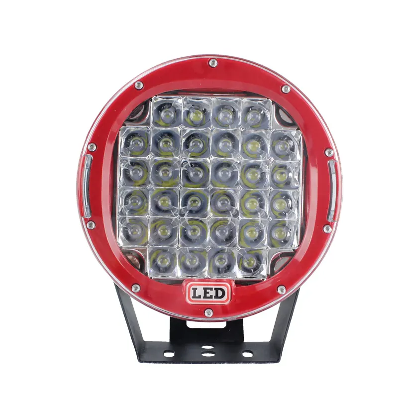 Europea de 96W redondo rojo 9 pulgadas 4D lente de led luz de trabajo fuera de los coches de carretera camión accesorios de coche led Lámpara de trabajo