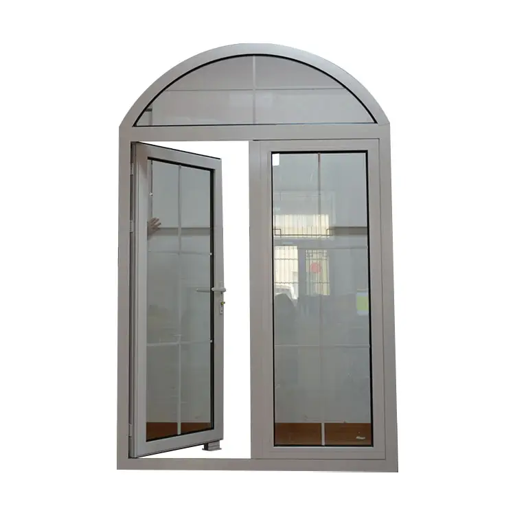 Chino de marca blanco arco de aluminio de diseño de puerta principal con rejilla