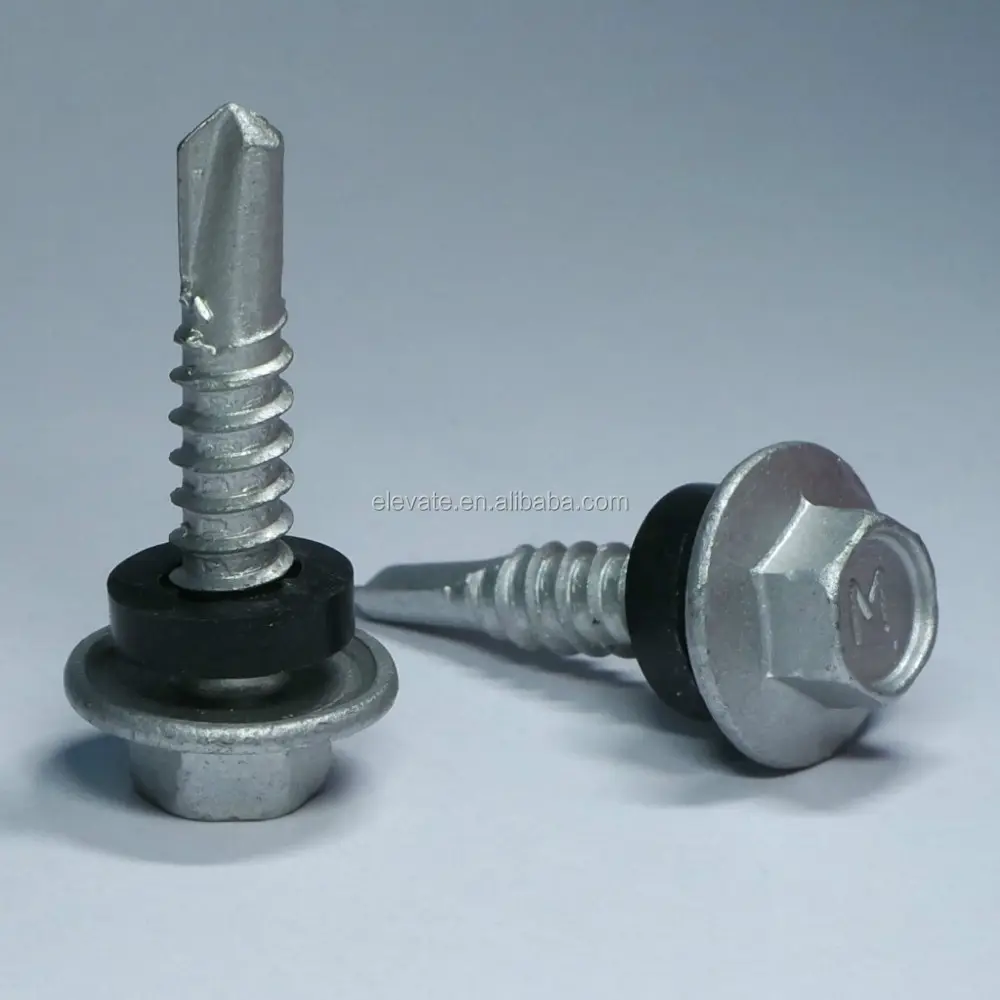 Taiwan Indented Hex Flange Washer Head BSD Thread EPDM Washer Self Drilling Screw