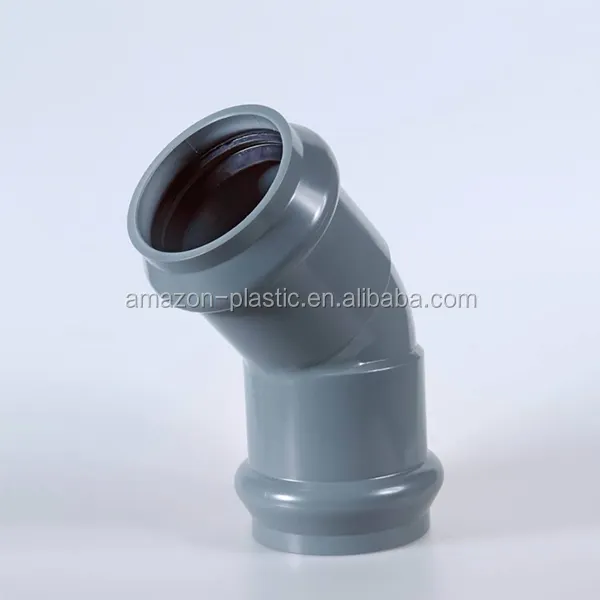 Pianificazione 40 upvc plastica tubo di acqua raccordo 45 gradi gomito PN10 con anello in gomma