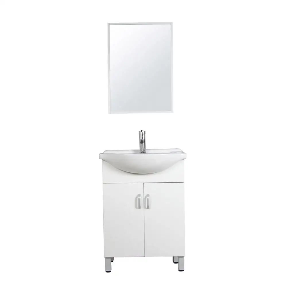 Branco alto brilho pintura barato único pronto feito armário do banheiro