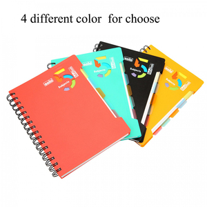 Reutilizable espiral diario 5 sujetos portátil con color índice tabulador divisor