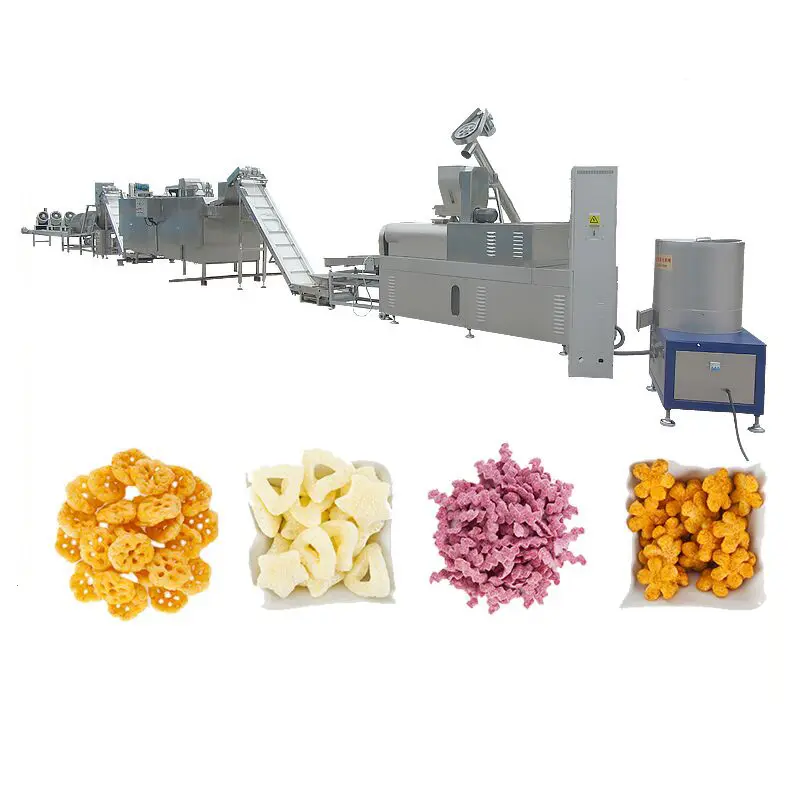 Puf aperatifler gıda yapma makineleri mısır puf aperatif ekstruder aperatif gıda üretim hattı
