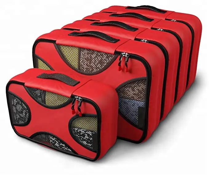 Verpakking Cubes Medium/Kleine Bagage Verpakking Reizen Organisatoren Met Schoenen Tas P. Reizen 4 Set 228T Polyester + Mesh Stof Wasbaar