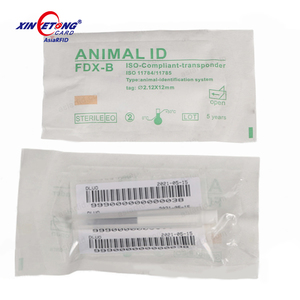 全套134.2KHz射频识别微芯片，带注射注射器鱼跟踪动物微芯片 - Product Image 1
