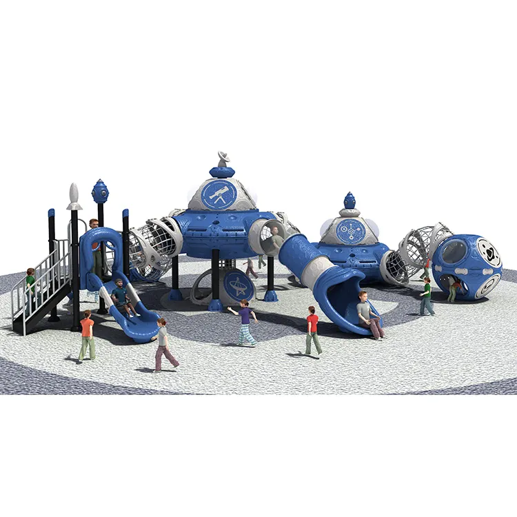 Spaceship Series Kids Amusement Equipment Play Grounds Outdoor Combination Plastic Slide