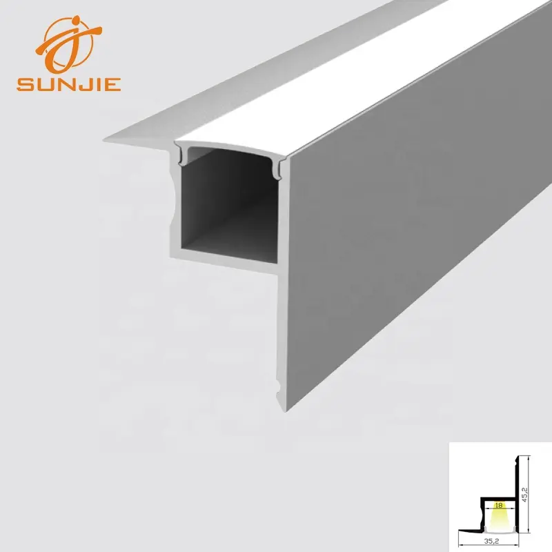 Corner mounted aluminum profile led for ceiling lighting with clear/frosted/milky cover