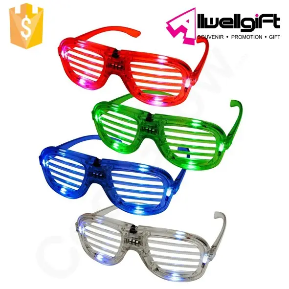 Fiesta de moda Unisex de plástico de brillo luz gafas hombres y mujeres LED obturador gafas tonos gafas resplandor en la oscuridad