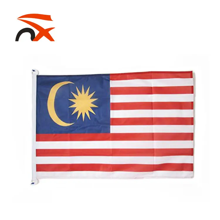 Desenho personalizado bandeira da Malásia Federação bandeira de Kuala Lumpur com serigrafia retangular