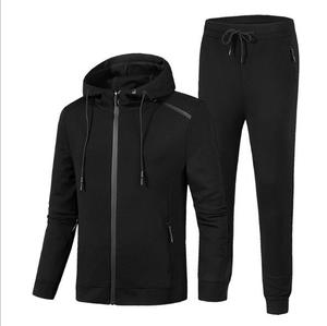 批发定制男士训练跑步健身穿空白连帽衫运动服套头衫运动服