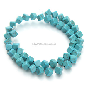 6mm*6mm square Shape White Blue Turquoise <strong>Beads</strong> - Product Image 3