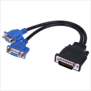 热卖 DMS-59 59Pin <span class=keywords><strong>DVI</strong></span> 男对双 <span class=keywords><strong>VGA</strong></span> 15 针女性分束器适配器电缆，用于显示器电视投影仪计算机