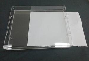 工厂定制清除丙烯酸托盘与纸插入底部与句柄 - Product Image 6