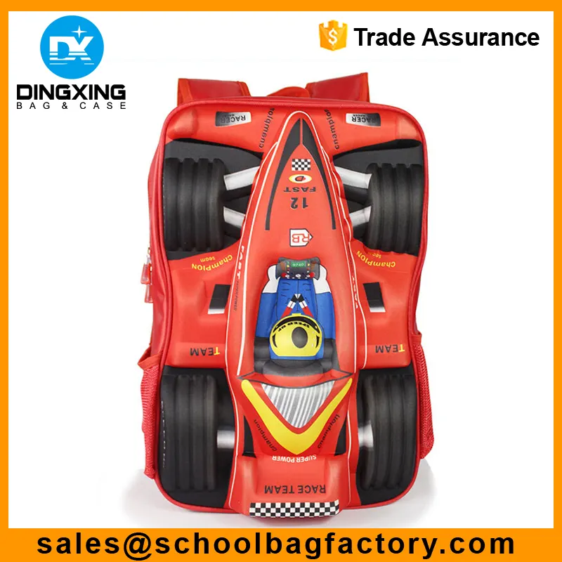 3D F1 Auto Da Corsa sacchetto di libro di scuola bambino 3D sacchetto di scuola dello zaino