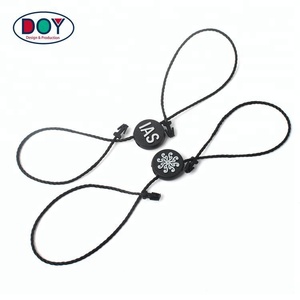 <strong>Custom</strong> Embossed Logo Black Plastic Nylon Hang <strong>Tag</strong> <strong>String</strong> for Garment - Product Image 4