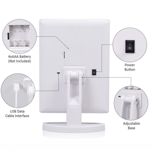 3 面可折叠触摸传感器桌面化妆品 led 化妆镜带 led灯 - Product Image 3