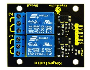 KEYESTUDIO Dual 5v 2-Kanal-Relais-Abschirmplatinenmodul für Arduino für Mikro bit