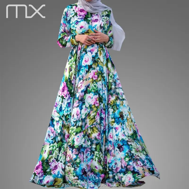 Robe de mariée Abaya à manches longues, nouveau Style, Design Floral, caftan marocain, mode dubaï, robe de mariée musulmane