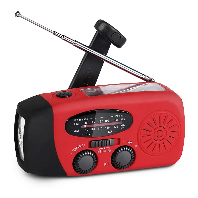 mini portable bass speakers radio emergency weather alert hand solar crank dynamo portable am fm wb 3 band radio
