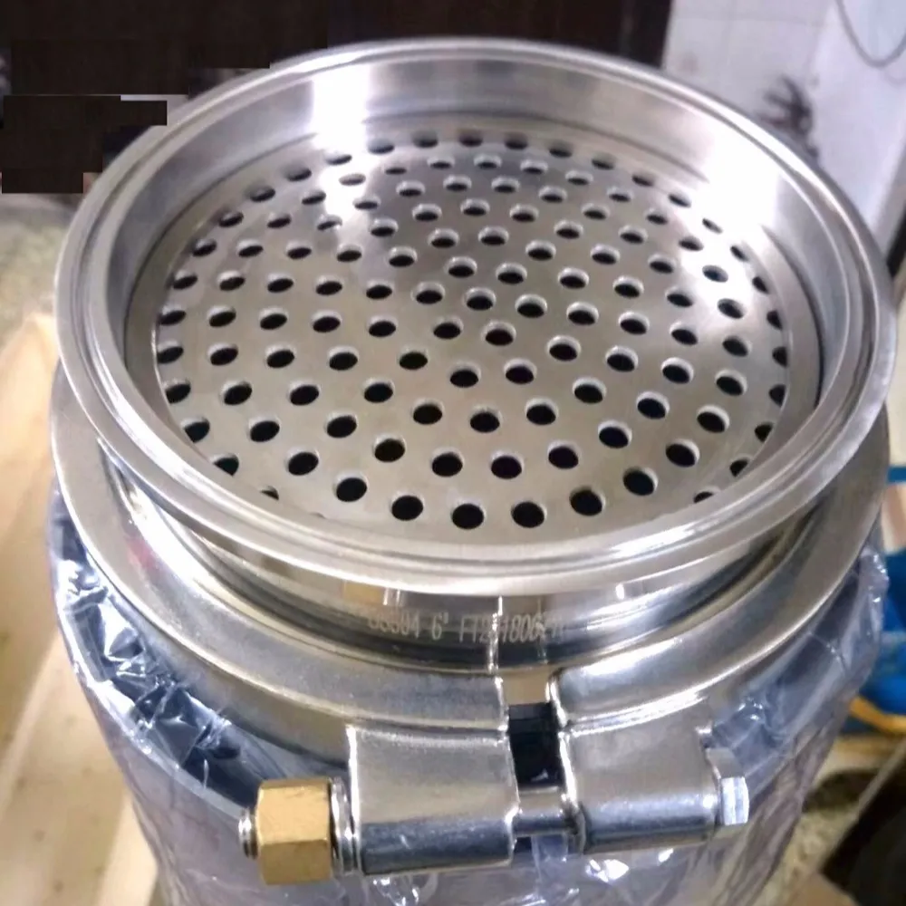 Sanitäre Edelstahl 4 "6" Tri-Clamp-Spulen mit Filter platte für Extrakt oren mit geschlossenem Regelkreis