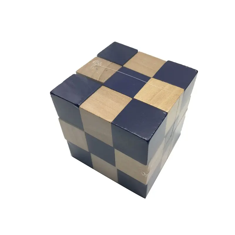 5.7 Cm Houten Brain Teaser 3D Magic Snake Cube Puzzel