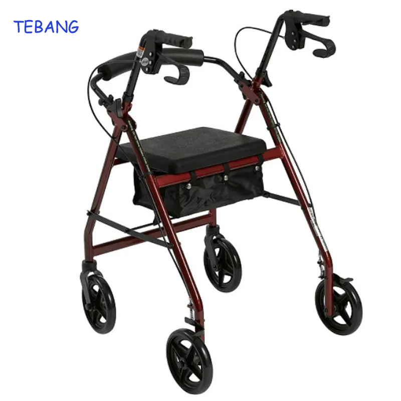 Enrollador ligero y plegable para personas mayores, con 6 ruedas