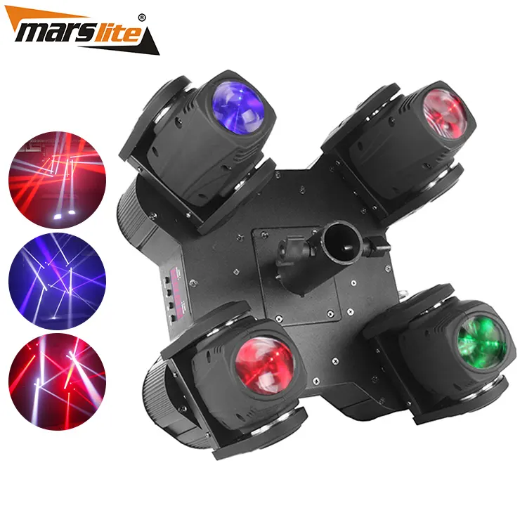 Luces led americanas para dj, 4 unidades, 10W, RGBW, 4 en 1, haz cuadrado, cabezal móvil, luces de escenario