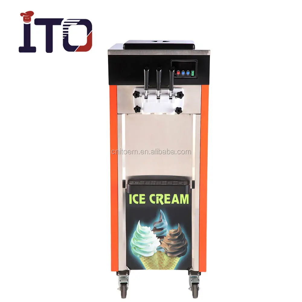 RB-825C guangzhou, máquina de helado comercial suave móvil con tres salidas